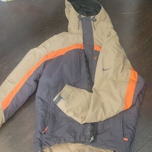Nike Tan and Black Jacket with Orange Highlights